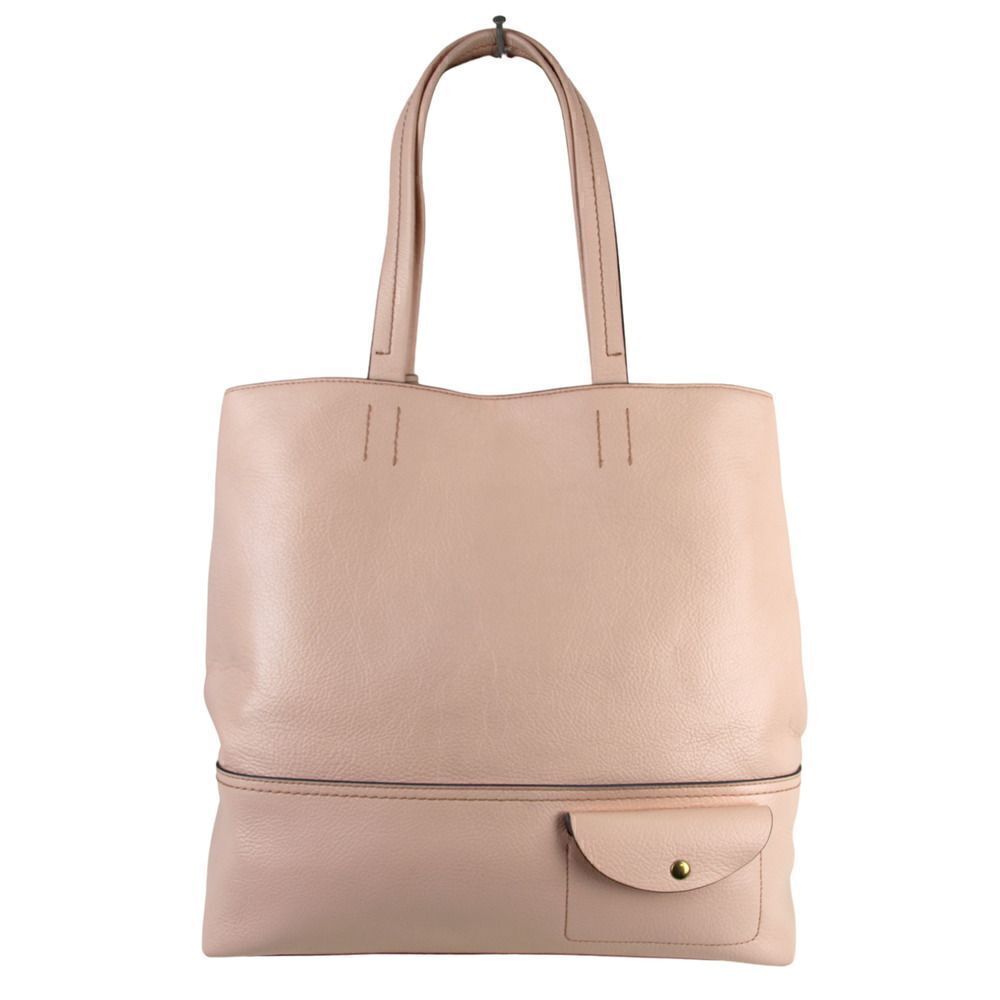ROOMY J.CREW POWDER PINK GENUINE LEATHER SHOULDER BAG HANDBAG TOTE HOBO PURSE